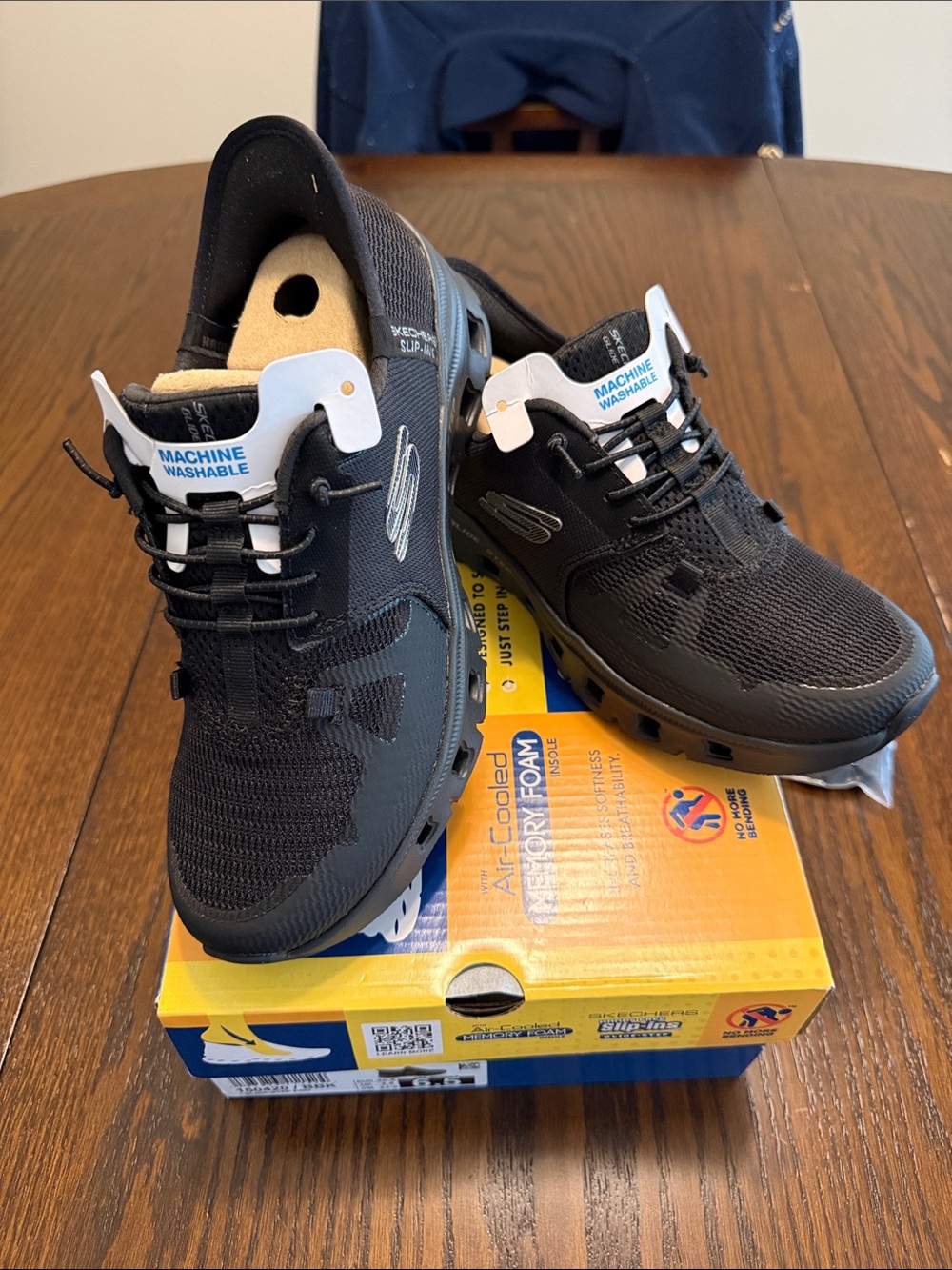Skechers Black Athletic Slip-On Mesh Sneakers